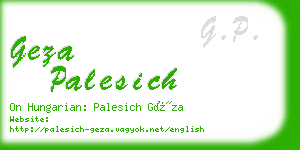 geza palesich business card